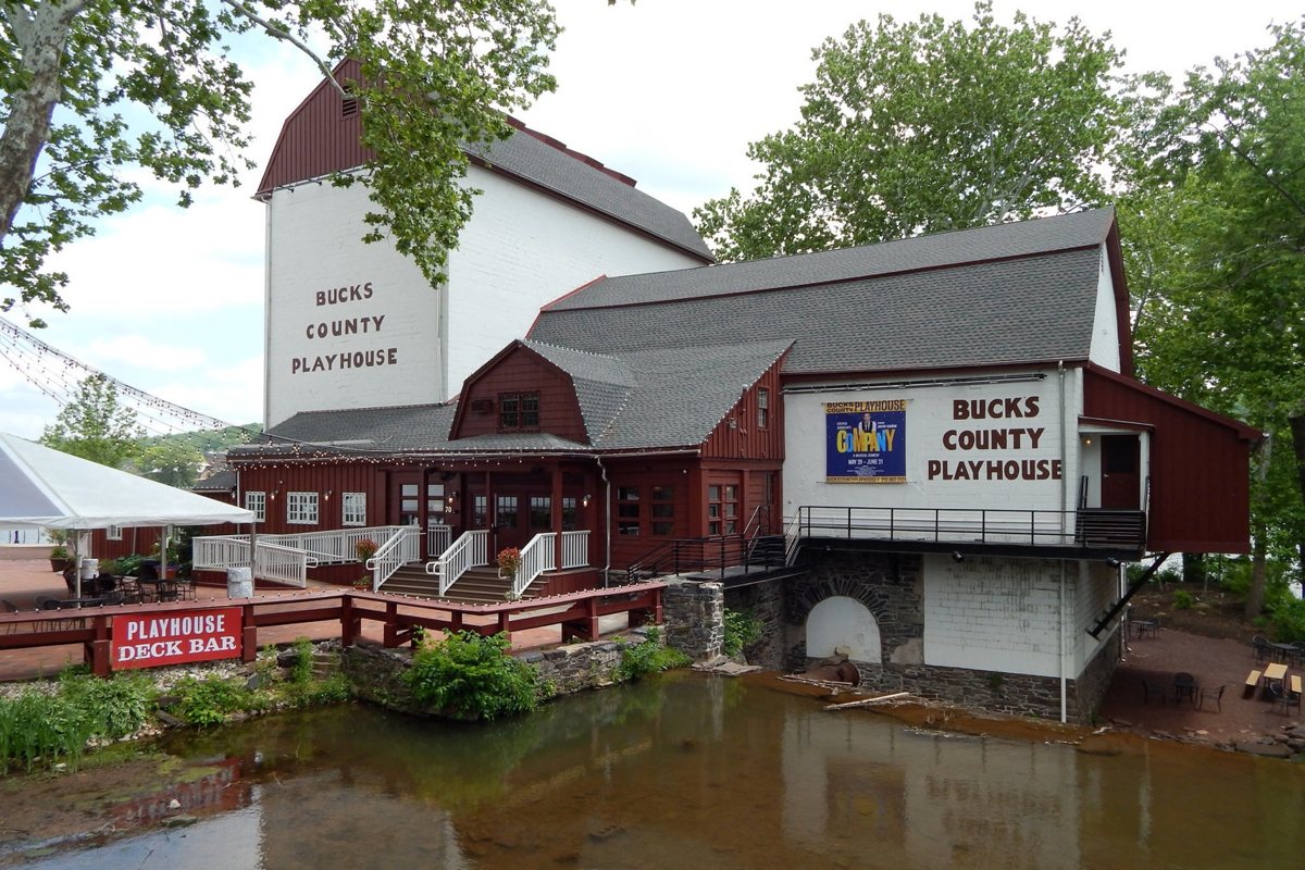 Architectural miniature of the Bucks County Playhouse by the river